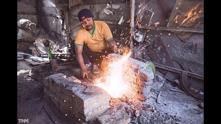 Hand Forging a Khukuri Making a Gurkha Knife at Kailash Blades [upl. by Nylsej]