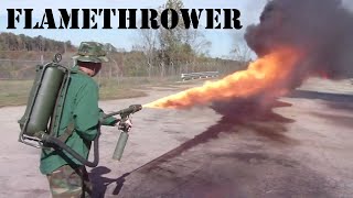 Flame Thrower Demonstration  WWII amp Vietnam models [upl. by Atinar255]