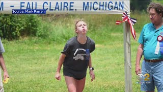 Michigan’s Cherry Pit Spitting Contest Underway [upl. by Muraida951]