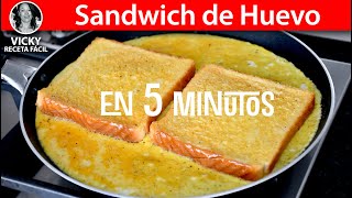 Sandwich de Huevo en 5 Minutos  VickyRecetaFacil [upl. by Laurent829]