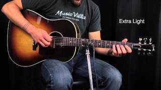 The Ultimate Acoustic String Comparison  Extra Light vs Custom Light vs Light vs Medium [upl. by Halika105]