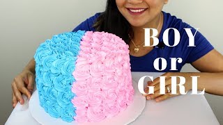 Gender Reveal Rosette CAKE ASMR WHISPERING and EATING SOUNDS [upl. by Lemyt492]