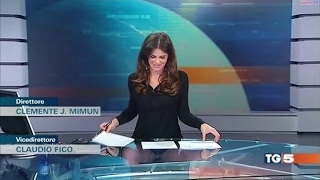 Italian TV presenter Costanza Calabrese accidentally flashes audience [upl. by Fabrianne]