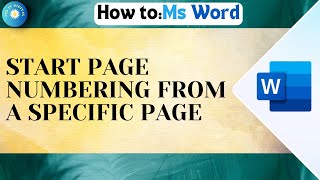 How To Start Page Numbering From A Specific Page In Word [upl. by Evanthe]