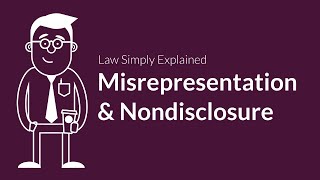 Misrepresentation and Nondisclosure  Contracts  Defenses amp Excuses [upl. by Ecyned]