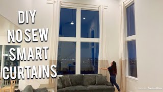 DIY IKEA CURTAIN HACK NO SEW SMART EXTRA LONG CURTAINS TURNED [upl. by Jacynth]