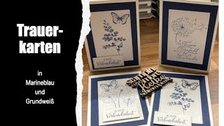 Trauerkarten in Marineblau und Grundweiß  StampinUp [upl. by Sunny]