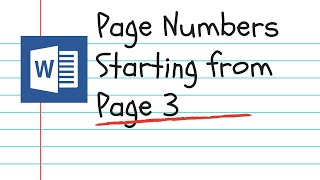 Page numbers starting from a specific page in Word 2019 [upl. by Haniraz]