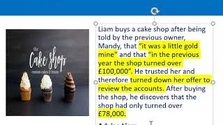 How to apply misrepresentation Liam cupcake scenario [upl. by God]