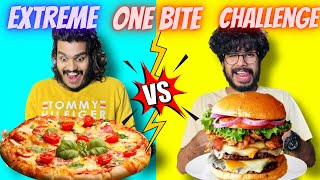 EXTREME ONE BITE CHALLENGE 🤩  with family [upl. by Idid]