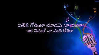 Palike gorinka song with telugu lyrics [upl. by Guyon]