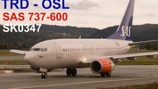 SAS Scandinavian Airlines  B736  Trondheim  Oslo Gardermoen  FULL FLIGHT [upl. by Rycca]