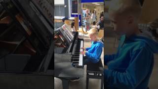 Amazing airport pianist Harrison aged 10 plays Ludovico Einaudi cover I Giorni [upl. by Canning]