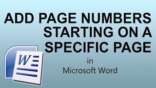 How to Set Page Numbers Starting from a Specific Page in Microsoft Word [upl. by Jordana]