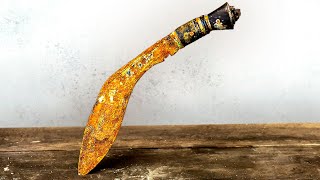 Antique Rusty Kukri Knife Restoration Khukuri [upl. by Buote]