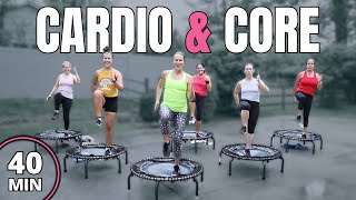 40 MIN Trampoline CARDIO Workout  JUMPSPORT Rebounder  Strength  Core [upl. by Rossen]