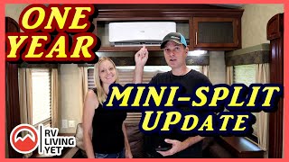 1 YEAR UPDATEInstalling Mini Split Air Conditioner In RV Camper FAQ  AC on Solar [upl. by Yniar]