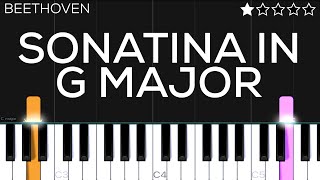 Beethoven  Sonatina in G major Anh 5  EASY Piano Tutorial [upl. by Averat]