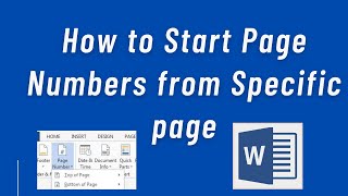 How to Insert Page Numbers in Word Starting from Specific Page  For Thesis or Research Report [upl. by Colas]