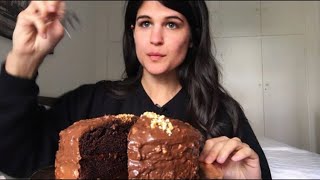 EATING A Chocolate Cake For My 100k Subs ❤️ Eating SoundsASMREating Show [upl. by Olpe839]