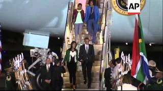 US President Barack Obama arrives in South Africa [upl. by Nwahsav462]