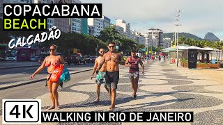 Walking Copacabana Beach  Calçadão Promenade Rio de Janeiro Brazil 【4K】2020 [upl. by Gove]