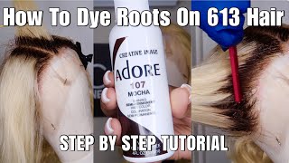 How To QUICKLY Dye Brown Roots On 613 Hair  BEGINNER FRIENDLY [upl. by Enyehc]