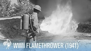 US Army Fights with Flames WWII Flamethrower Test 1941  War Archives [upl. by Kcirevam]