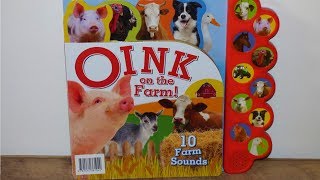 Oink on the farmFarm sounds board book for babies toddlers [upl. by Oirasec]