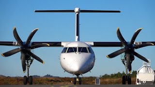 Widerøe Dash 8 Q400 Startup and landing at Stord Airport Oct 2020 [upl. by Ori]