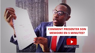 COMMENT PRÉSENTER SON MÉMOIRE EN 5 MINUTES [upl. by Cornelia]