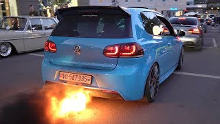 VW Golf R MK6 with 2STEP ANTILAG  INSANE Flames amp Bangs  Wörthersee MUST SEE [upl. by Lecirg]