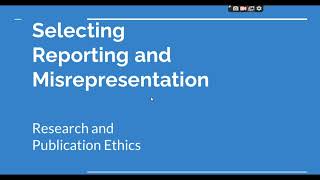 Selective Reporting and Misrepresentation of data Research and Publication ethics Phd coursework [upl. by Llien709]