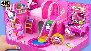 How To Make Hello Kitty House With Rainbow Slide Pool From Cardboard ❤️ DIY Miniature House 5 [upl. by Anana383]