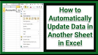 How to Automatically Update Data in Another Sheet in Excel [upl. by Murray]