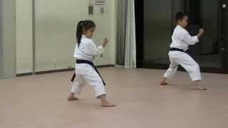 JKA Mahiro amp Masaki practice Heian shodangodan and Tekki shodan part 2 [upl. by Eylsel]