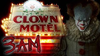 GHOST CLOWNS CLOWN MOTEL AT 3AM  HAUNTED OVERNIGHT CHALLENGE  OmarGoshTV [upl. by Ettenil309]