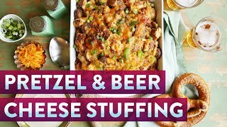 Pretzel Beer Cheese Stuffing  Foodcom [upl. by Nohsal]