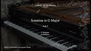 Lvan Beethoven Sonatina No 1 in G Major Anh 5 No 1 for Piano [upl. by Landing619]