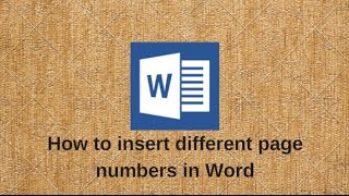 How to insert different page numbers in Word [upl. by Modnarb]