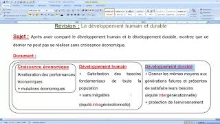 révision développement humain et durable [upl. by Estel]