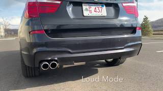 BMW X3 Valvetronic Designs Exhaust Demonstration [upl. by Atteuqahs571]