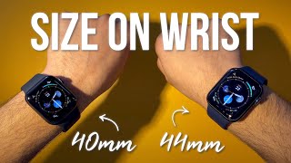 Size Comparison ON WRIST Apple Watch Series 6 40mm vs 44mm [upl. by Ronoel530]