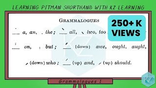 All Grammalogues Dictation  Pitman Shorthand  KZ Learning [upl. by Ayital587]