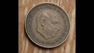 1 Peseta Francisco Franco 1953 61 Spain [upl. by Oihsoy]