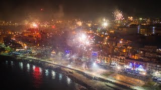 Pozzuoli Italy New Years Fireworks 2019 DRONE [upl. by Zoila]