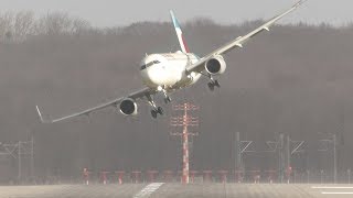 UNBELIEVABLE CROSSWIND LANDINGS during a STORM with 20 ABORTED LANDINGS  GO AROUND [upl. by Christianson]