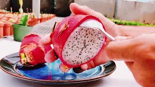 Como abrir y cortar un Dragón Fruit o Pitahaya  How To Open and Cut a Dragon Fruit or Pitahaya [upl. by Bilac]