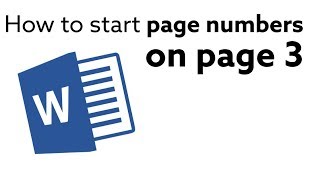 Microsoft Word  How to start page numbers on page 3 [upl. by Ashwell92]